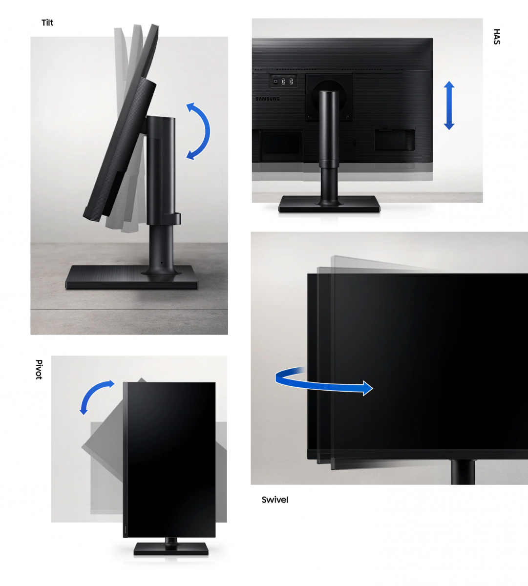 Монитор Samsung LF-24T450F, 24" (60.96 cm) IPS панел, 75 Hz, Full HD, 5ms (GTG), 1000:1, 250 cd/m2, DisplayPort, HDMI, USB Hub - характеристика 5